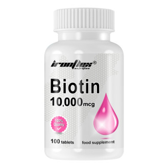 IronFlex Biotin 10000 mcg 100tabs / Biotiin / B7 vitamiin