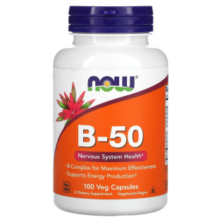 NOW Vitamin B-50 100vcaps / B viitaminide kompleks
