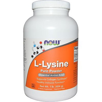 NOW Foods L-Lysine Pure Powder 454g / Lüsiin 