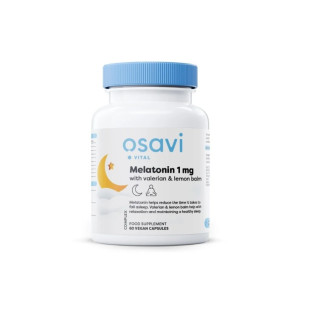 Osavi Melatonin 1mg with Valerian and Lemon Balm 60vcaps / Melatoniin palderjani ja melissiga