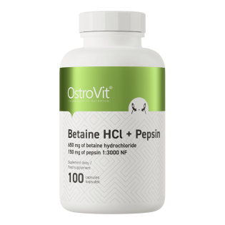 OstroVit Betaine HCl + Pepsin 100caps / Betaiin ja pepsiin