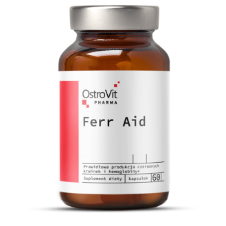 OstroVit Ferr Aid 60caps / Raud, Foolhape, B6-vitamiin, B12-vitamiin, C-vitamiin 