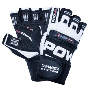 Power System Wrist Wrap Weightlifting Gloves No Compromise White-Black / Jõusaali kindad