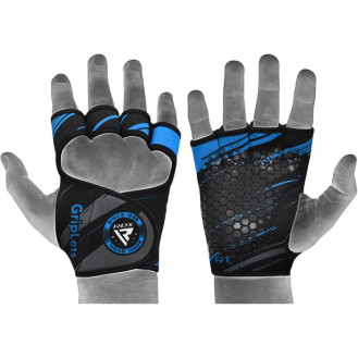 RDX R1 Weightlifting Gloves (blue) Short Straps / Kindad