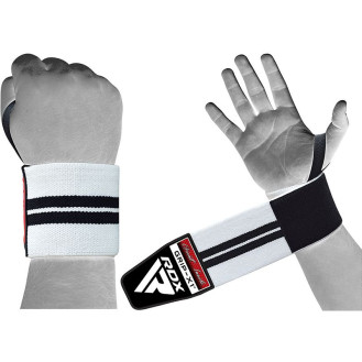RDX W3 white/black cottin Wrist Wraps / Randmesidemed