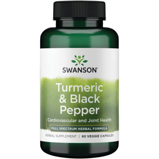 Swanson Turmeric & Black Pepper 90caps / Kurkumiin ja must pipar
