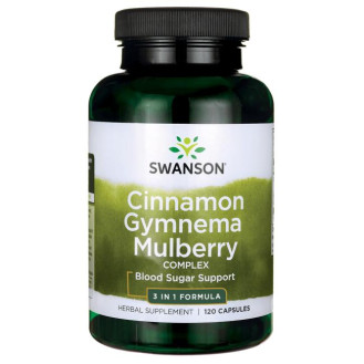 Swanson Cinnamon Gymnema Mulberry Complex 120caps / Kaneel, gymnema ja mooruspuu 