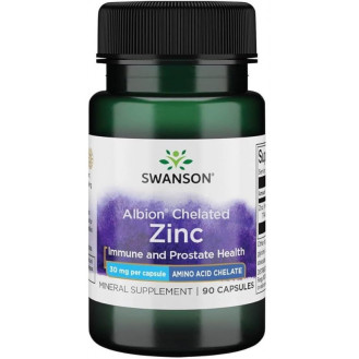 Swanson Albion Chelated Zinc 30mg 90caps / Tsink