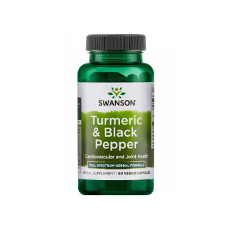 Swanson Turmeric & Black Pepper 60caps / Kurkumiin ja must pipar