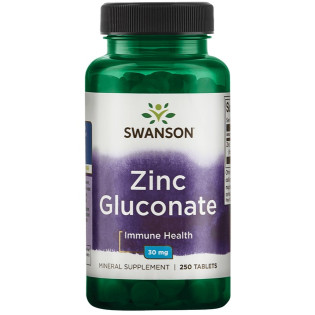 Swanson Zinc Gluconate 30mg 250tabs / Tsinkglükonaat