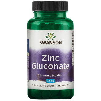 Swanson Zinc Gluconate 30mg 250tabs / Tsinkglükonaat