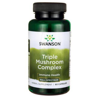 Swanson Full Spectrum Triple Mushroom Complex 60caps / Kolmekordne seente kompleks