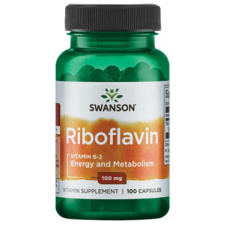 Swanson Vitamin B-2 (Riboflavin) 100mg 100caps / Vitamiin B2 / Riboflaviin 