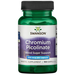 Swanson Chromium Picolinate 200mcg 100caps / Kroompikolinaat 