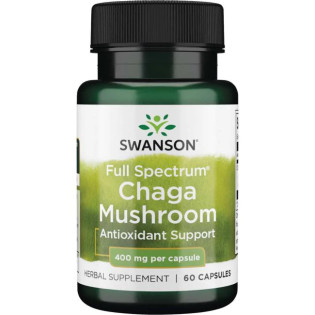 Swanson Full Spectrum Chaga Mushroom 400mg 60caps / Must pässik