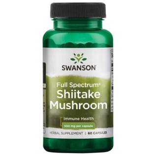 Swanson Full Spectrum Shiitake Mushroom 500mg 60caps / Šiitake seen