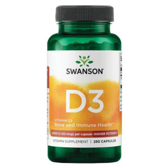 Swanson Vitamin D3 Higher Potency 250caps /  D3 vitamiin