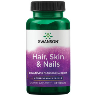 Swanson Hair, Skin & Nails Vitamins 60tabs / Juuste, naha ja küünte vitamiinid