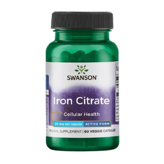 Swanson Iron Citrate 25mg 60vcaps / Raud