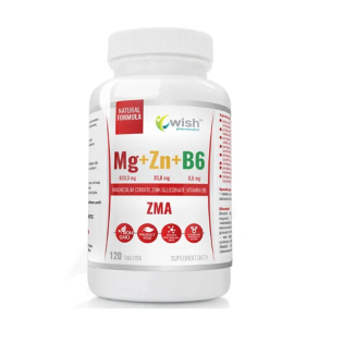 WISH Pharmaceutical Mg+Zn+Vit B6 (ZMA) 120tabs /  ZMA. Magneesium, Tsink ja B6
