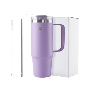 XXL Nutrition RVS Tumbler with Handle and Straw 1000ml (LILAC) / Šeiker-termos kõrrega