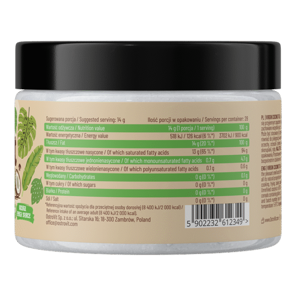 OstroVit Coconut Oil Virgin 400g / 100% looduslik kookosõli