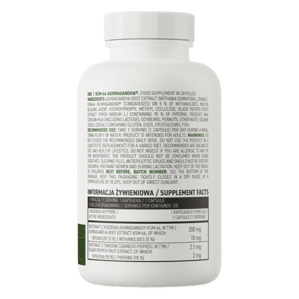 Ostrovit KSM-66 Ashwagandha VEGE 120caps / Ashwagandha juure ekstrakt