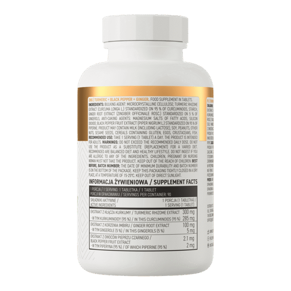 OstroVit Turmeric + Black Pepper + Ginger 90tabs