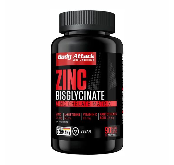 01-198-021-Zinc-Bisglycinate-90-maxicaps-web.jpg Body Attack Zinc Bisglycinate 90caps / Цинк