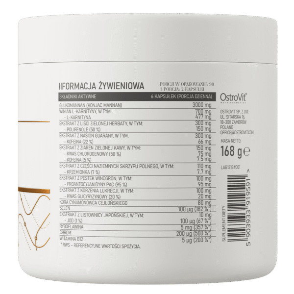 OstroVit Slim Care Glucomannan & L-Carnitine & Green Tea Extract 180caps