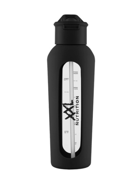XXL Nutrition Glass Hydrate Bottle 700ml BLACK / Стеклянная бутылка
