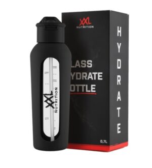 XXL Nutrition Glass Hydrate Bottle 700ml BLACK