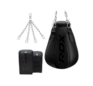 RDX Maize Punching Bag Black Filled + Boxing Gloves
