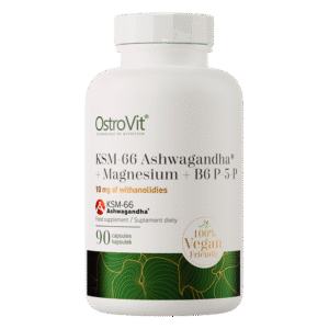 OstroVit KSM-66 Ashwagandha® + Magnesium + B6 P-5-P VEGE 90caps / Ashwagandha KSM-66, magneesium ja B6