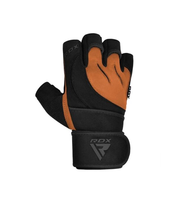 RDX L4 Open Finger Weightlifting Gym Gloves Brown