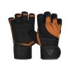 RDX L4 Open Finger Weightlifting Gym Gloves Brown