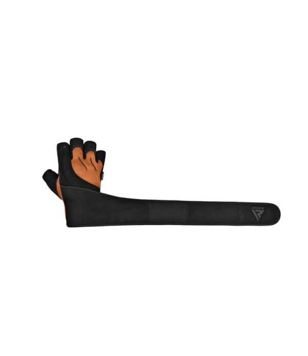 RDX L4 Open Finger Weightlifting Gym Gloves Brown
