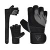 RDX L4 Open Finger Weightlifting Gym Gloves Grey