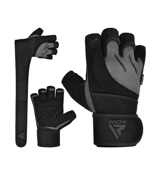 RDX L4 Open Finger Weightlifting Gym Gloves Grey
