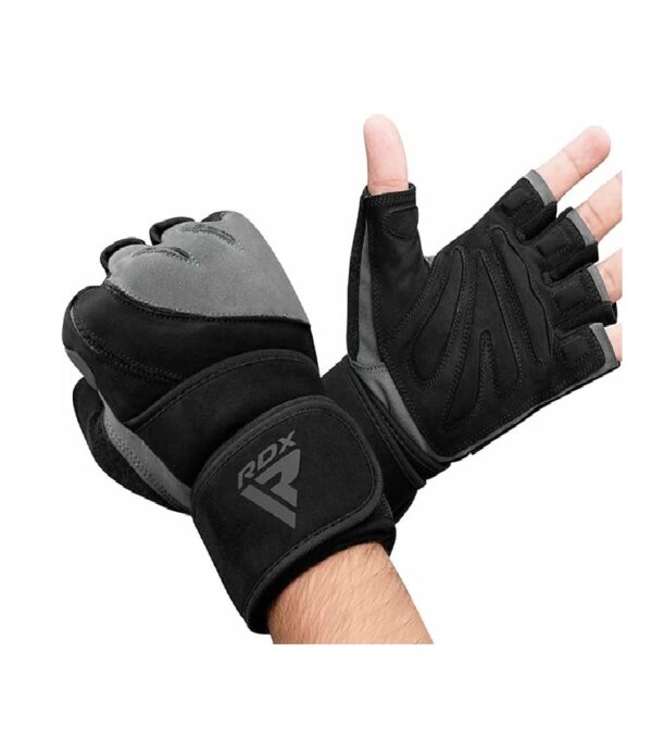 RDX L4 Open Finger Weightlifting Gym Gloves Grey