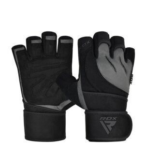 RDX L4 Open Finger Weightlifting Gym Gloves Grey