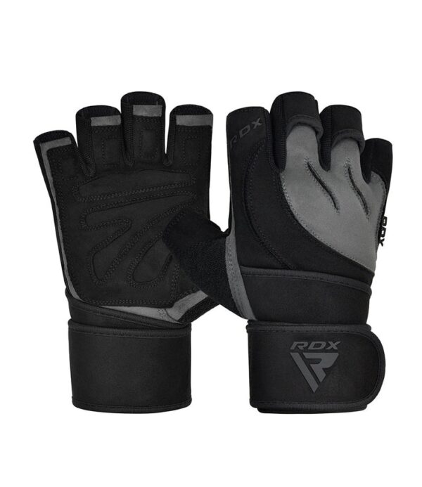 RDX L4 Open Finger Weightlifting Gym Gloves Grey
