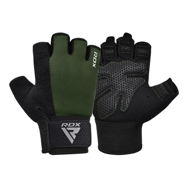 RDX W1H Gym Workout Gloves Army Green