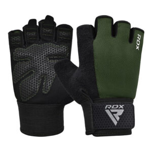 RDX W1H Gym Workout Gloves Army Green