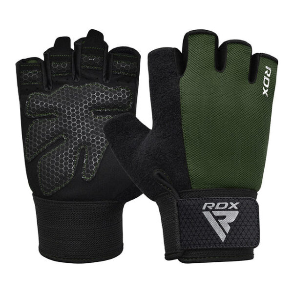 RDX W1H Gym Workout Gloves Army Green