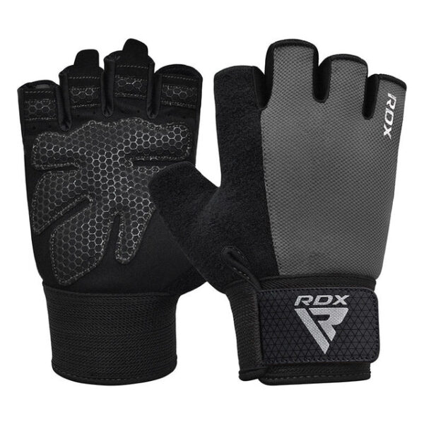 RDX W1H Gym Workout Gloves Grey