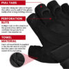 RDX L4 Open Finger Weightlifting Gym Gloves Black