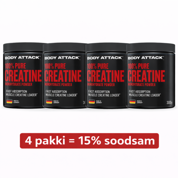 Body Attack 100% Creatine Powder 300g / 4 packs