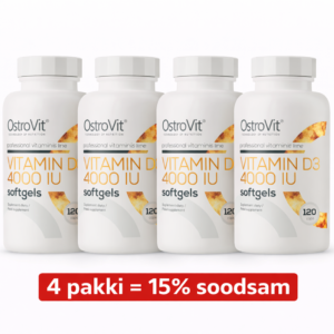 OstroVit Vitamin D3 4000 IU 120caps / D3 Vitamiin / 4 pakki