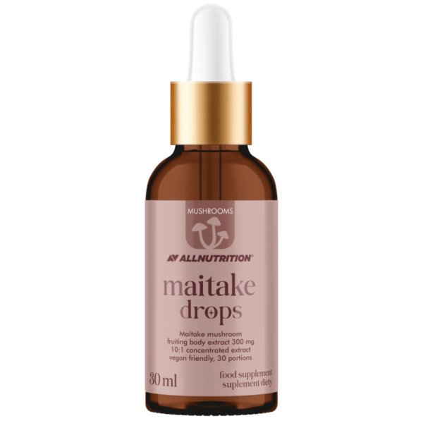 1bfcd84a31564cebfa95e7e6b7e4771aMushrooms_Maitake_Drops_i44576_d1200x1200 AllNutrition Maitake Mushroom Extract 30ml / Maitake seene ekstrakt